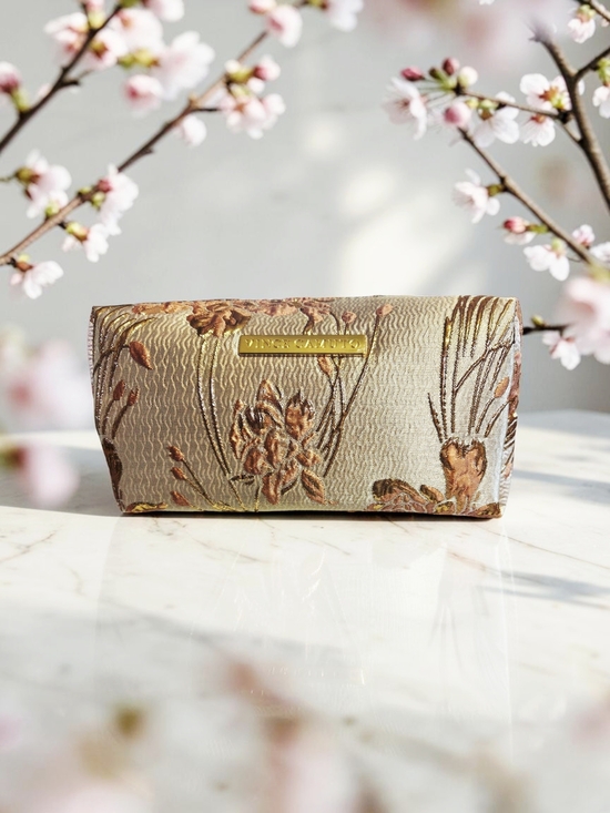 Vince Camuto Handbags - NEW Vince Camuto Lite Pink Floral Embroidered Pouch Cosmetic Bag 8"x4.5x4.5 NWT